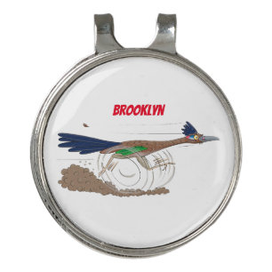 Funny roadrunner bird cartoon illustration golf hat clip