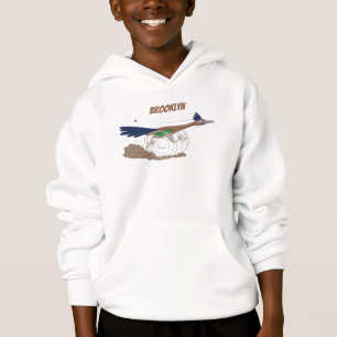 Funny roadrunner bird cartoon illustration hoodie