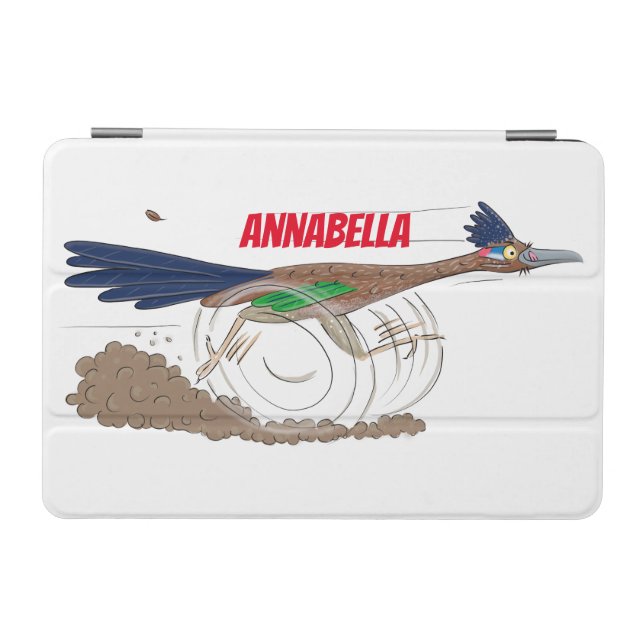 Funny roadrunner bird cartoon illustration iPad mini cover (Horizontal)