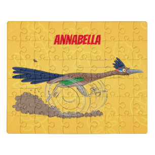 Funny roadrunner bird cartoon illustration jigsaw puzzle