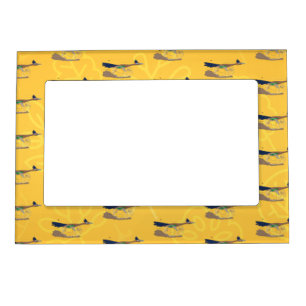 Funny roadrunner bird cartoon illustration magnetic frame