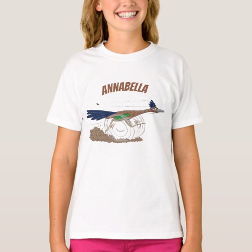 Funny roadrunner bird cartoon illustration T_Shirt