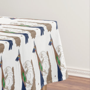 Funny roadrunner bird cartoon illustration tablecloth