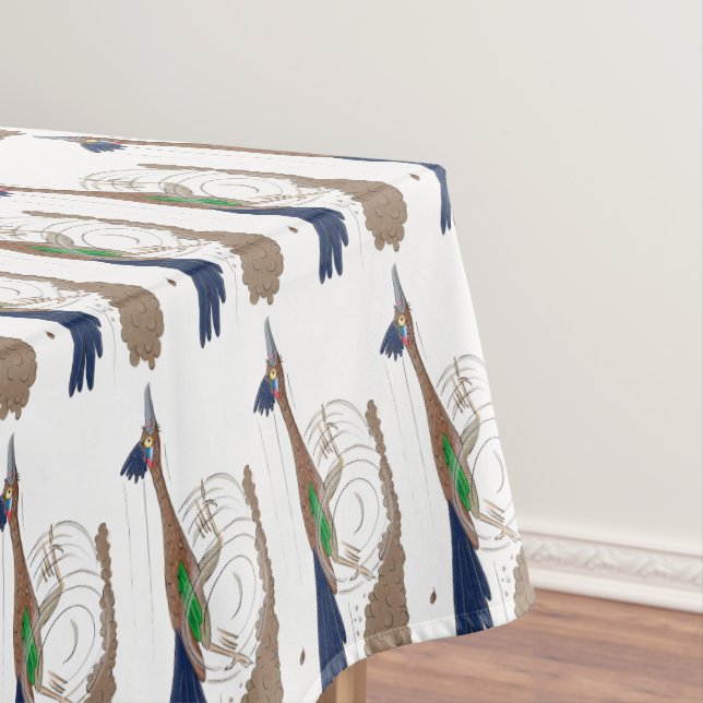 Funny roadrunner bird cartoon illustration tablecloth (In Situ)
