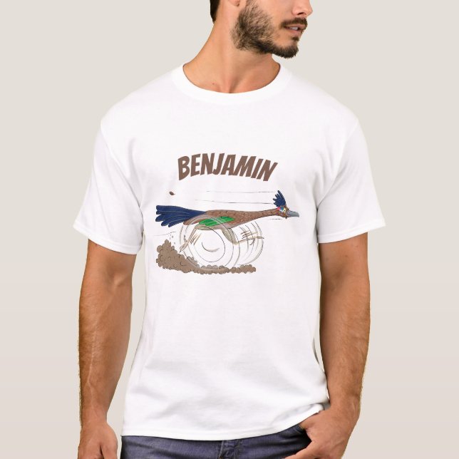 Funny roadrunner bird cartoon personalized T-Shirt (Front)