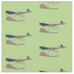 Funny roadrunner desert bird cartoon illustration fabric