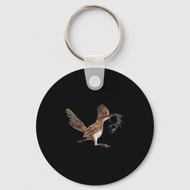 Funny Roadrunner Scorpion Road Runner Bird Hunter  Keychain (Front)