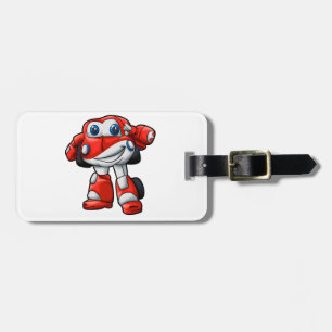 Funny Robot car cartoon - Choose back color Luggage Tag