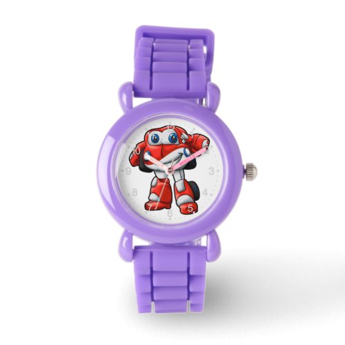 Funny Robot car cartoon   _ Choose back color Watch