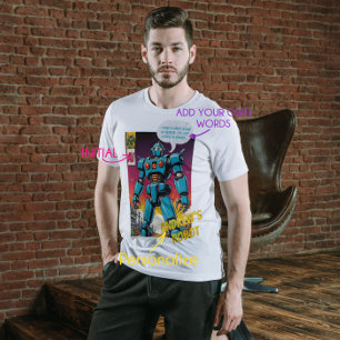 Funny Robot Comic Book Art Style Personalized Tee