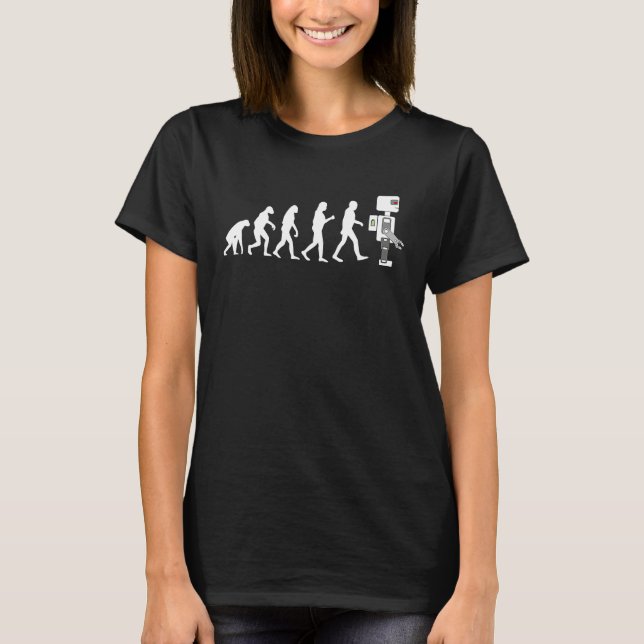 Funny Robot Human Evolution Next Gen Esports AI Ga T-Shirt (Front)