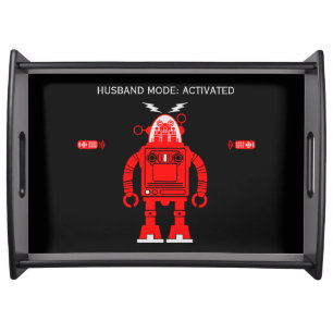 Funny Robot Husband Anniversary Serving Tray