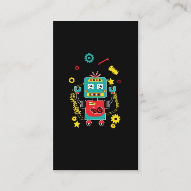 Funny Robot Juggling Tools Robots Business Card (Front)