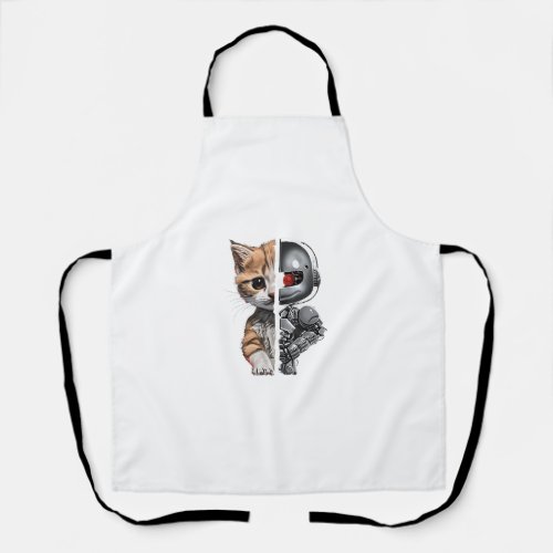 Funny Robotics Animal Lover Cat Robots Graphic Eng Apron