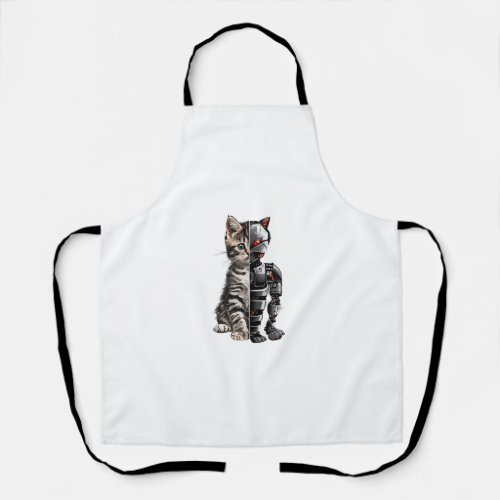 Funny Robotics Animal Lover Cat Robots Graphic Eng Apron