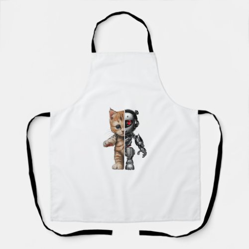 Funny Robotics Animal Lover Cat Robots Graphic Eng Apron