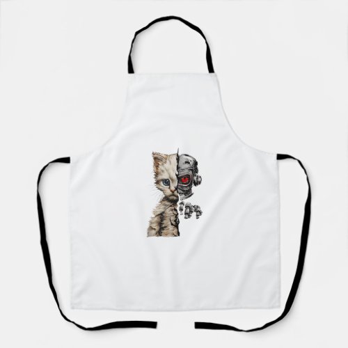 Funny Robotics Animal Lover Cat Robots Graphic Eng Apron