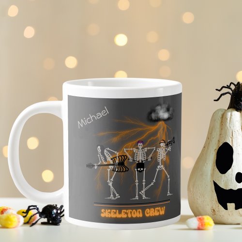 Funny Rock Band Skeleton Crew Halloween  Giant Coffee Mug