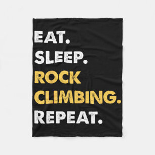 Funny Rock-climbing Apparel Eat Sleep Rock-climbin Fleece Blanket