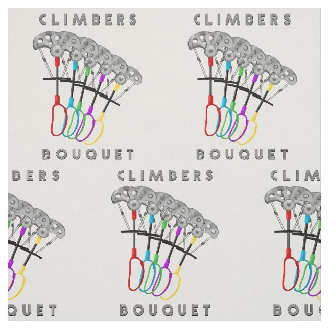 Funny Rock Climbing Bouquet Fabric (Swatch)