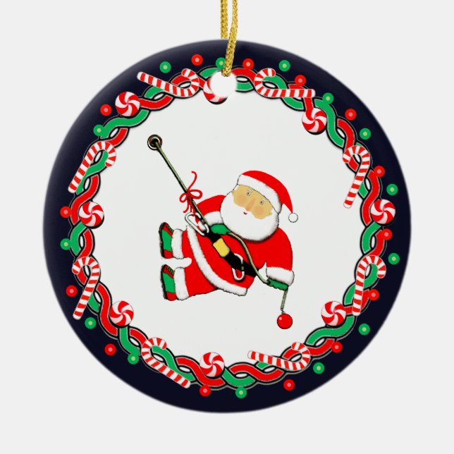 Funny Rock Climbing Ceramic Ornament (Front)