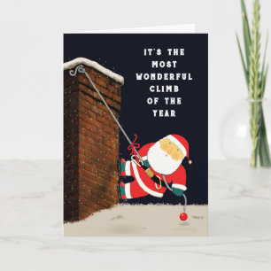 Funny Rock Climbing Christmas Card