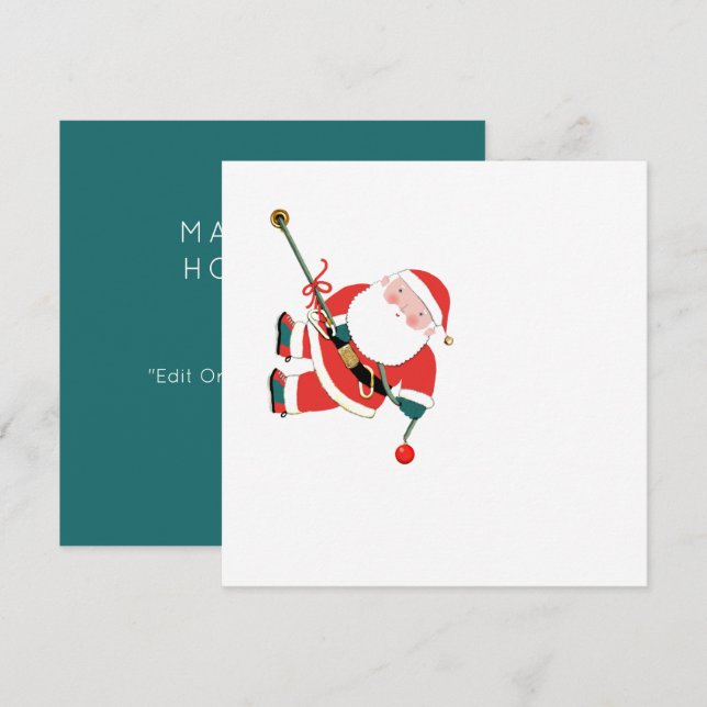 Funny Rock Climbing Christmas Holiday Cards (Front/Back)