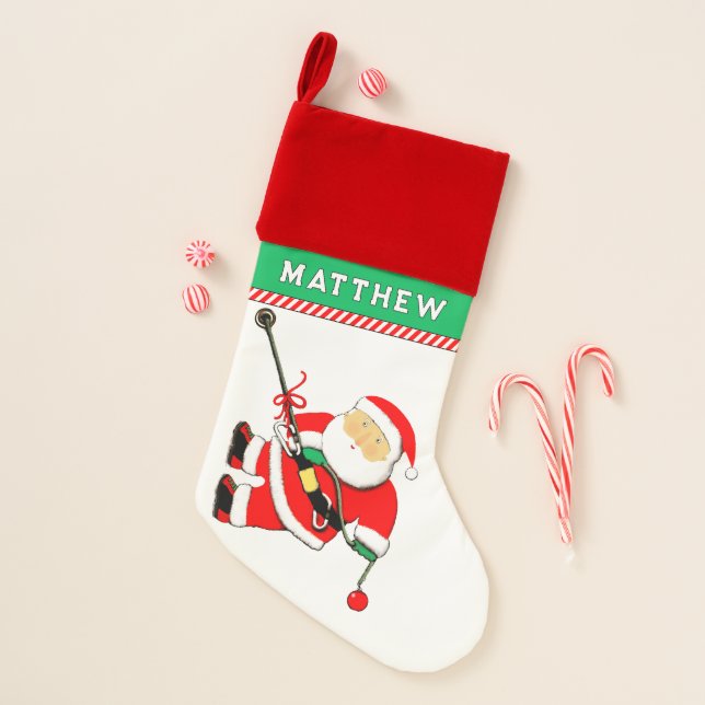 Funny Rock Climbing Christmas Stocking (Front)