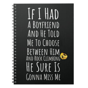 Funny Rock Climbing Gifts For Her Climber Women Notebook