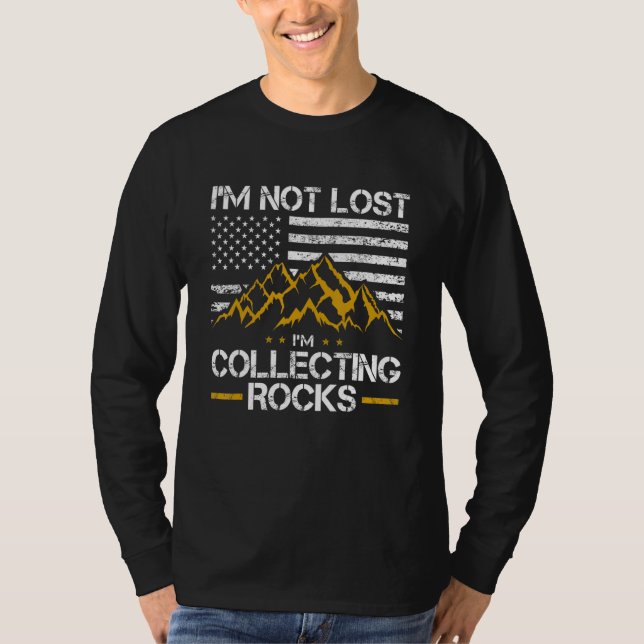 Funny Rock Collector Geology US Flag Men Women Geo T-Shirt (Front)