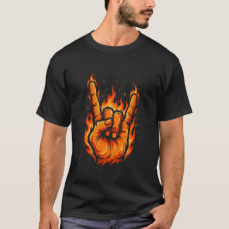 Funny Rock Heavy Metal Guitar Drums Music Gift Hor T-Shirt