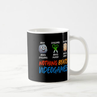 Funny Rock Paper Scissors Nothing Beats Videogames Coffee Mug