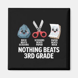 Funny Rock Paper Scissors Teacher Nothing Beats Magnet