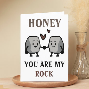 Funny Rock Pun Joke Humor Cute Happy Birthday Thank You Card