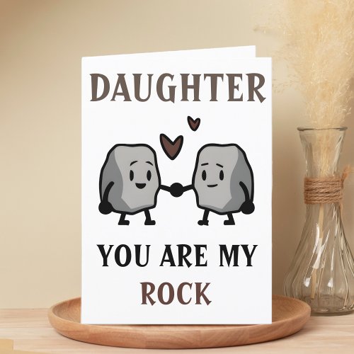 Funny Rock Pun Joke Humor Daughter Happy Birthday Thank You Card