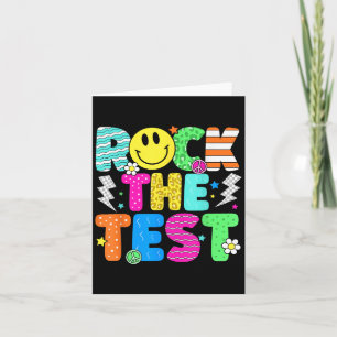 Funny Rock The Test Testing Day Teacher Student Mo Card