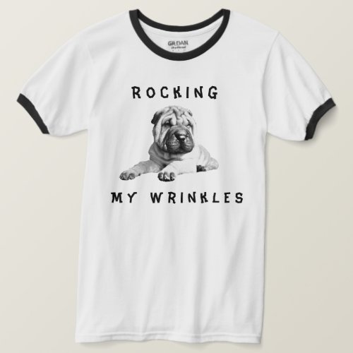 Funny Rocking My Wrinkles Shar_Pei Mens T_Shirt