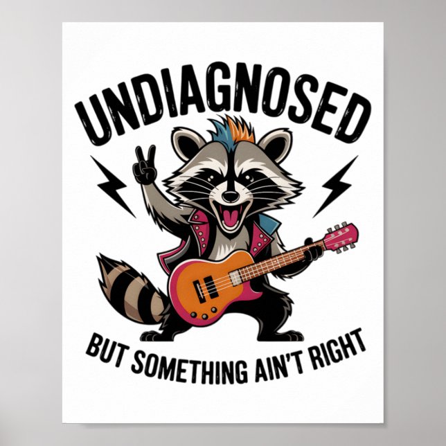 Funny Rocking Racoon  Poster (Front)