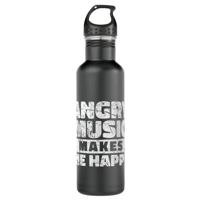 Funny Rockn Roll Saying Heavy Metal Hard Rock Musi Stainless Steel Water Bottle (Front)