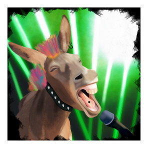 Funny Rockstar Donkey Poster