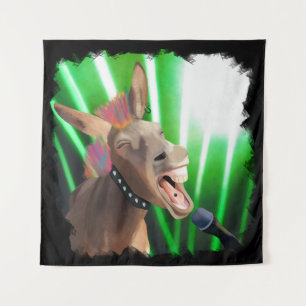 Funny Rockstar Donkey Tapestry