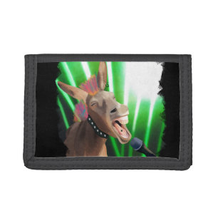 Funny Rockstar Donkey Trifold Wallet