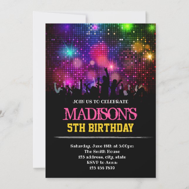 Funny rockstar invite (Front)