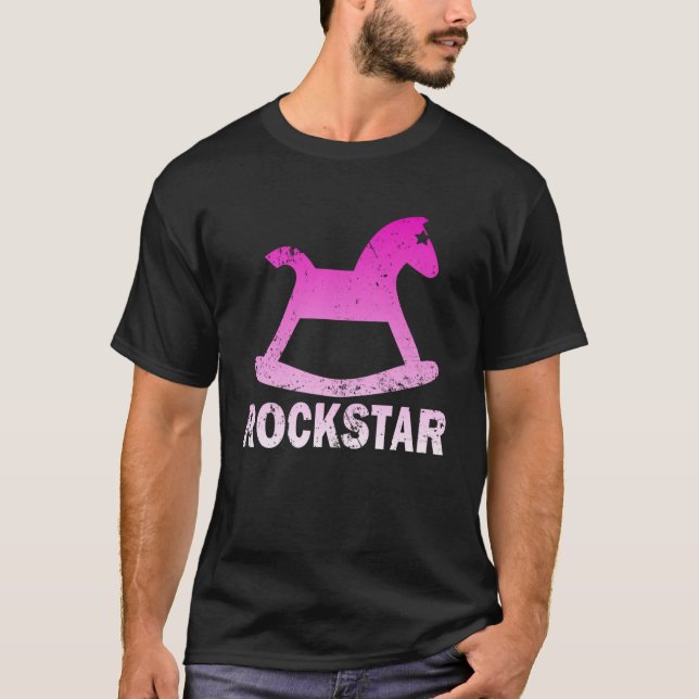 Funny Rockstar Rocking Horse Pullover Hoodie (Front)