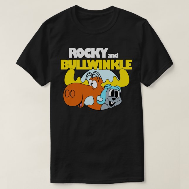 Funny Rocky and Bullwinkle T-Shirt (Design Front)