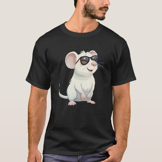 Funny Rodent with Sunglasses for white Rats and Mo T-Shirt (Front)