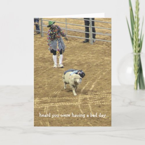 Funny Rodeo card of encouragement mutton bustin