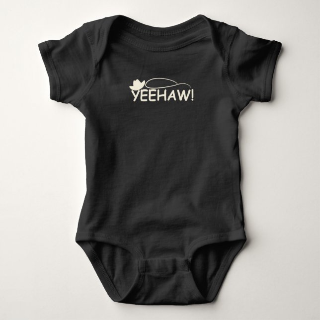 Funny Rodeo Horse Riding Cowboy and Cowgirl Baby Bodysuit (Front)