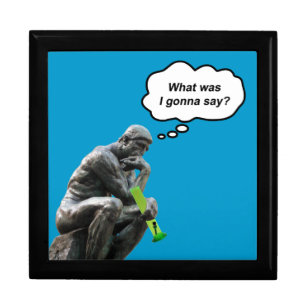Funny Rodin Thinker Statue - What Was I Gonna Say? Gift Box