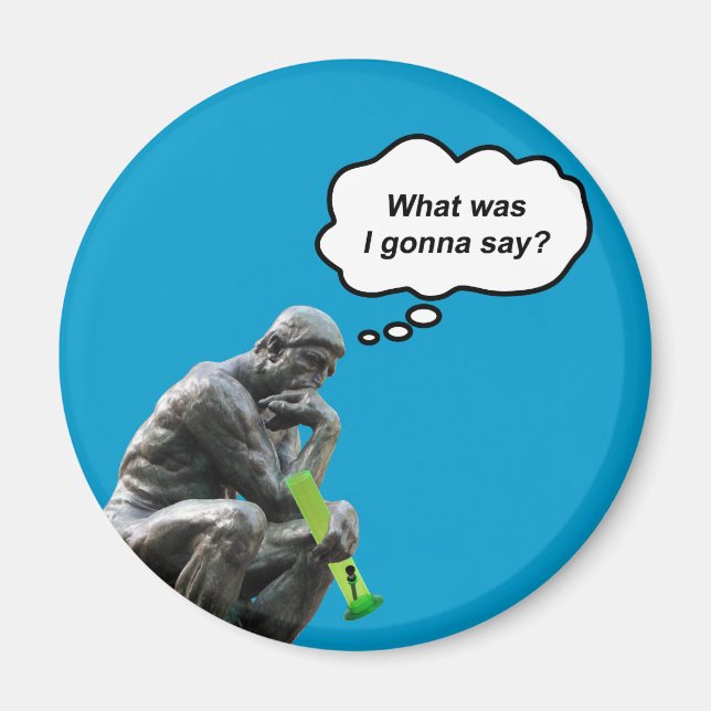 Funny Rodin Thinker Statue - What Was I Gonna Say? Magnet (Front)